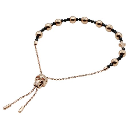 Skull Bracelet Rose Gold Skull Spinel Bead Pull-Chain Bracelet - Controse
