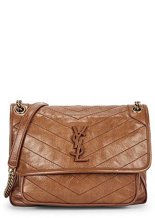 Saint Laurent Niki brown medium leather shoulder bag - Harvey Nichols