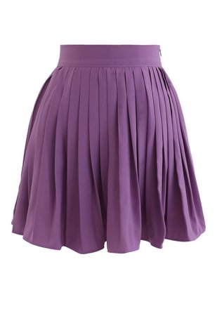 Pleated Mini Skirt in Purple - Retro, Indie and Unique Fashion