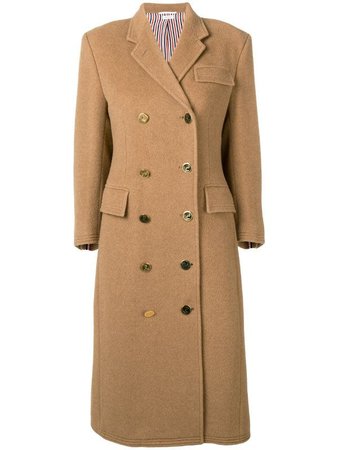 Shop brown Thom Browne double-breasted Chesterfield overcoat with Afterpay - Farfetch Australia