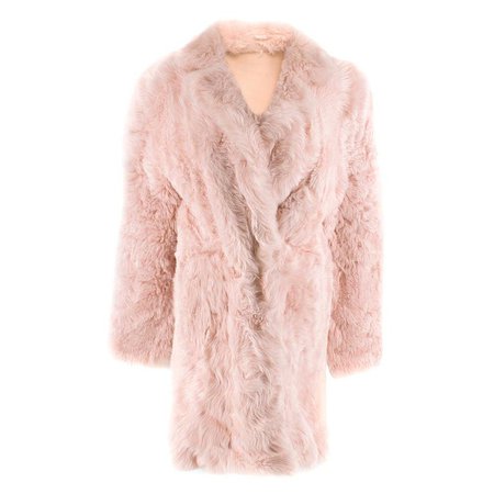 DROMe Pink Double Breasted Reversible Shearling Coat SIZE S For Sale at 1stdibs