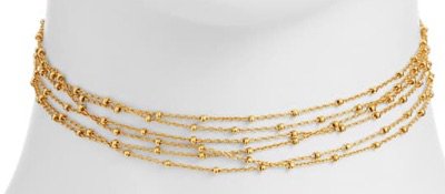 Gold multi chain choker necklace