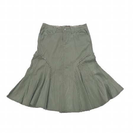 midi green corduroy pleated fairy skirt