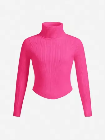 Tween Girls' Solid Slim Fit Long Sleeve Turtleneck Sweater