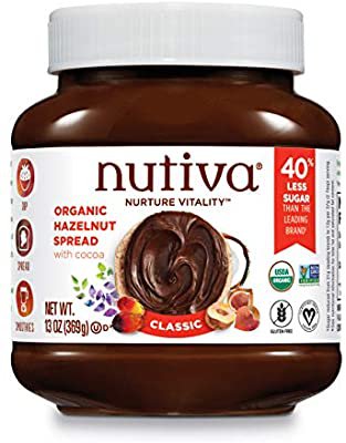 Amazon.com : Nutiva Organic, non-GMO, Vegan Hazelnut Spread, Classic Chocolate, 13-ounce : Grocery & Gourmet Food