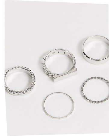 set of silver rings