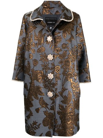 Andrew Gn Floral Brocade-pattern single-breasted Coat - Farfetch