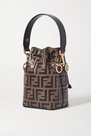 Fendi | Mon Trésor mini embossed leather bucket bag | NET-A-PORTER.COM