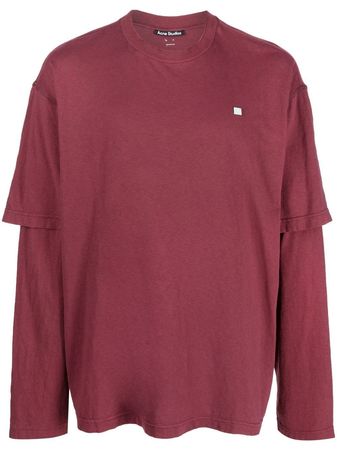 Acne Studios face-patch Layered long-sleeved T-shirt - Farfetch
