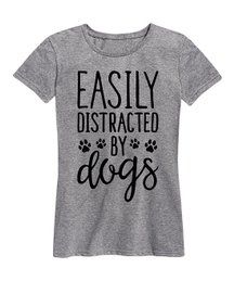 Heather Easily Distracted By Dogs Tee | Zulily