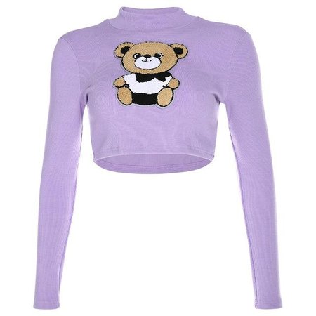 Teddy Bear Long Sleeve Crop Top – The Littlest Gift Shop
