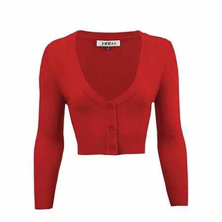 Tootsie Crop Cardigan in Red | Doll Me Up
