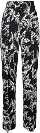printed belted trousers