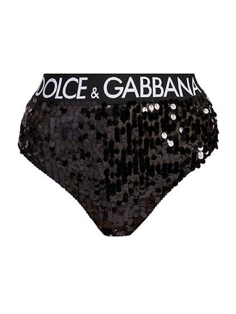 Dolce and Gabbana black sequin shorts