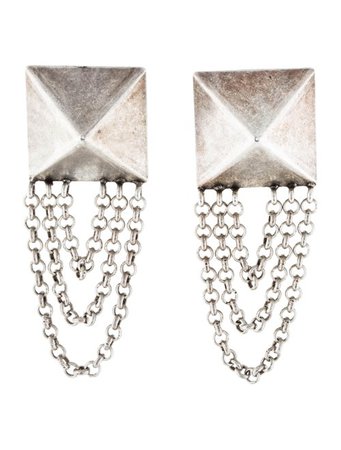 Dannijo Stud & Chain Drop Earrings - Earrings - W1J22027 | The RealReal