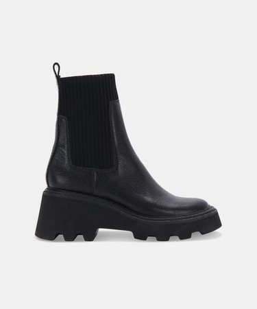 HOVEN BOOTS IN BLACK LEATHER – Dolce Vita