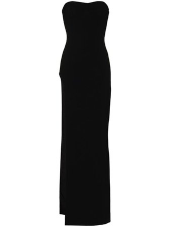 Shop Mônot high-slit strapless tube gown with Express Delivery - FARFETCH