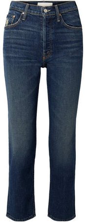 The Tomcat Ankle High-rise Straight-leg Jeans - Dark denim