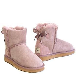 Mini Metro Bow Dusty Pink Ugg Boots : Ugg Boots Made in Australia