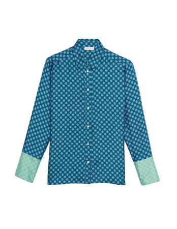 Printed silk shirt - Tops & Shirts | Sandro Paris