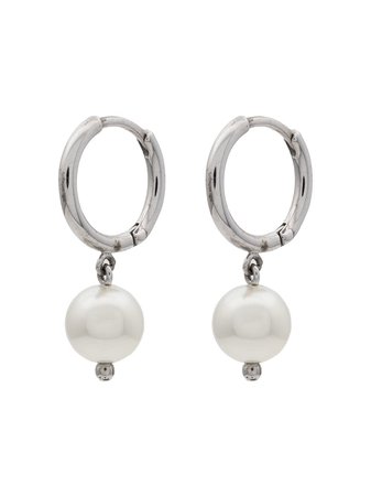 Simone Rocha Brass hoop faux pearl earrings