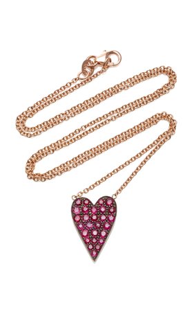 Sylva & Cie 14K Rose Gold, Sterling Silver and Oxidized Ruby Pendant