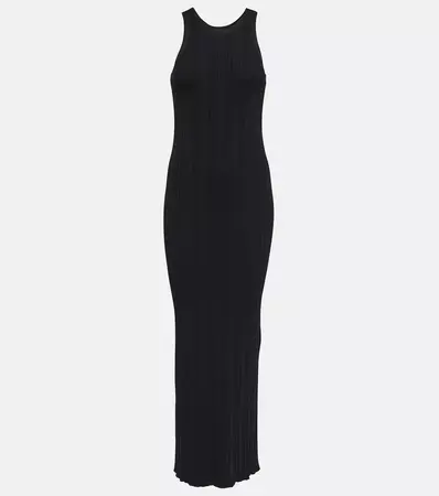 Rib Knit Tank Maxi Dress in Black - Toteme | Mytheresa