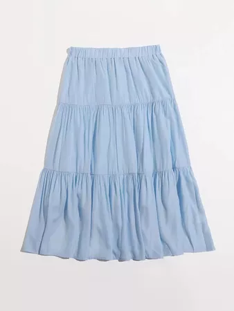 Solid Ruffle Hem Skirt | SHEIN USA