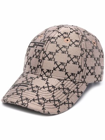 Off-White monogram-print baseball cap - FARFETCH