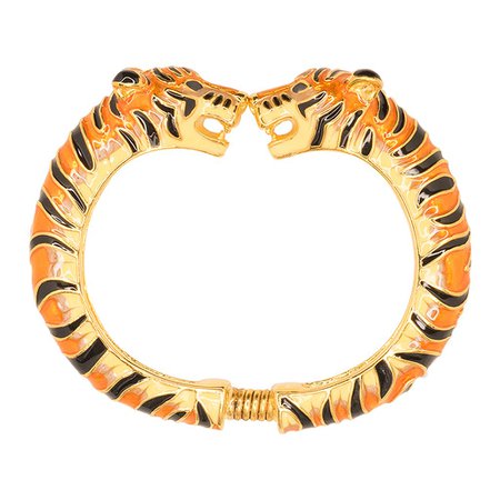 Tan And Black Enamel Tiger Bracelet – KennethJayLane.com