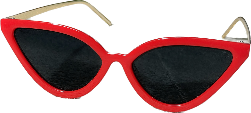 red rim cat eye sunglasses