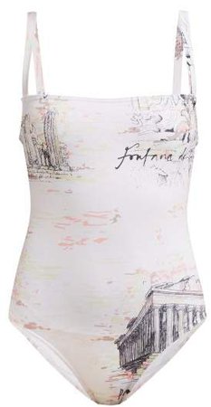 Italy Print Swimsuit - Womens - Pink Print