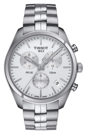 Tissot PR100 Chronograph Bracelet Watch, 41mm | Nordstrom