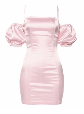 pink satin mini dress