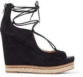 Harriet Lace-up Suede Wedge Sandals