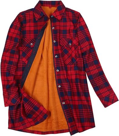 Amazon.com: Women's Winter Jackets Fleece Warm Lapel Plaid Shirt Classic Fashion Ladies Womens Top Autumn Winter Casual Jacket : Clothing, Shoes & Jewelry