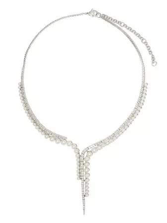 Yoko London 18kt White Gold Raindrop Akoya Pearl And Diamond Necklace - Farfetch
