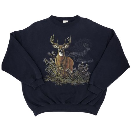 🔥 Fire vintage 90s Deer 🦌 themed crewneck sweatshirt... - Depop