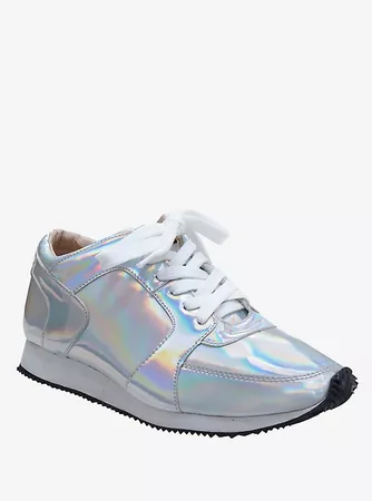 Silver Holographic Sneakers