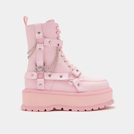 Yami Pastel Pink Platform Boots