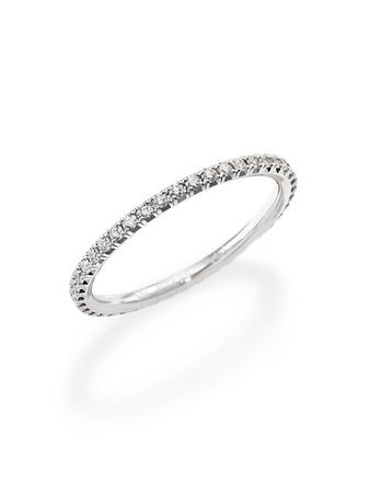 Shop De Beers Jewellers Aura Diamond & 18K White Gold Band Ring | Saks Fifth Avenue