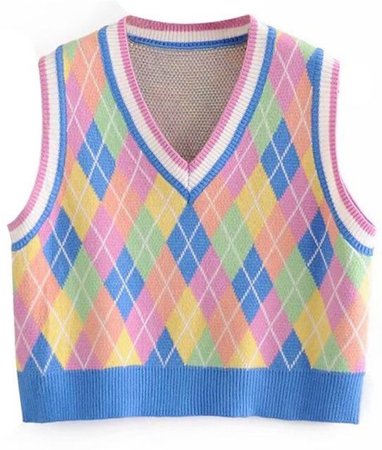 rainbow sweater vest