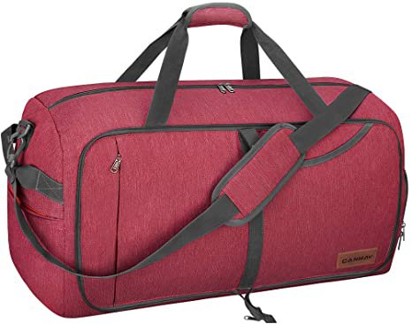 Amazon.com | Canway 65L Travel Duffel Bag, Foldable Weekender Bag with Shoes Compartment for Men Women Water-proof & Tear Resistant (Panther Black, 65L) | Travel Duffels