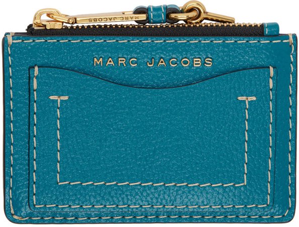 Marc Jacobs: Blue 'The Grind' Zip Card Holder | SSENSE