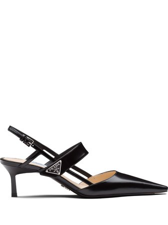 Shop black Prada patent leather slingbacks with Express Delivery - Farfetch
