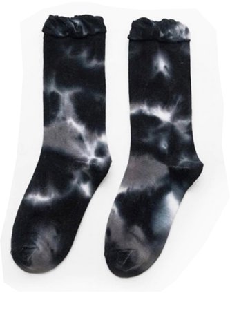 black and white tie die socks