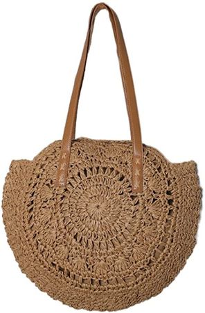 Amazon.com: Straw Beach Bag with Zipper Large Woven Summer Boho Tote Handbag Rattan Wicker Purse for Shopping Summer Vacation (F) : Clothing, Shoes & Jewelry