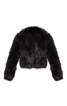 Black Faux Fur Jacket | Coats & Jackets | PrettyLittleThing
