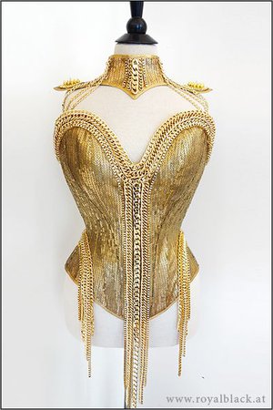 Royalblack - Couture Corset "Pure Gold" | Lingerie in 2019 | Corset costumes, Gold corset, Steampunk corset