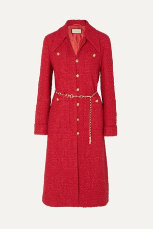 Red Belted tweed coat | Gucci | NET-A-PORTER